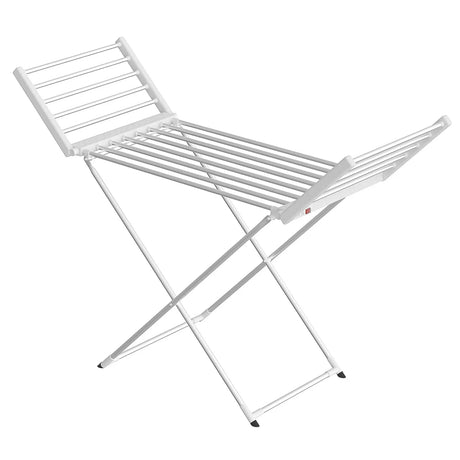 White electric towel rack, 220W, foldable.