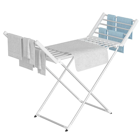 White electric towel rack, 220W, foldable.