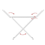 White 220W Electric Heated Towel Rack in Silver with 20 Bars for Fast Drying
