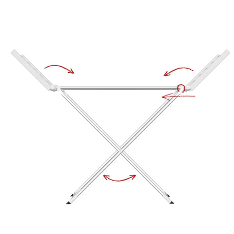 White electric towel rack, 220W, foldable.