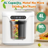 4L Electric Composter in White for Kitchen Food Waste Recycling