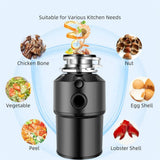 550W Food Waste Disposer with AU Plug, 4000RPM, Black, Stainless Steel for Kitchen