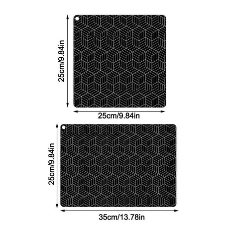 Black silicone mat heat resistant, 25x25cm.