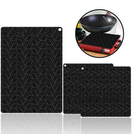 Black silicone mat heat resistant, 25x25cm.