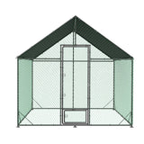 Heavy Duty XL Metal Walk-In Chicken Run with Cover, 276x405x300cm, Black