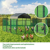 Chicken Run Coop 304.8 x 396.24 cm Covered Poultry Rabbit Hen Cage with Feeding Door