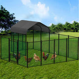 Chicken Run Coop 304.8 x 396.24 cm Covered Poultry Rabbit Hen Cage with Feeding Door