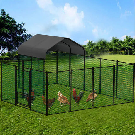 Hen chicken run coop, 304.8 x 396.24 cm.