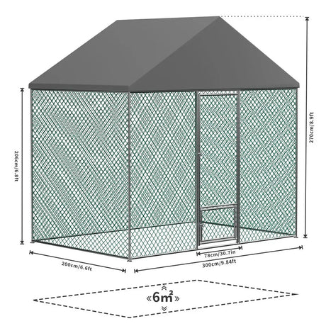 Hutch black chicken coop, 300x200x270cm.