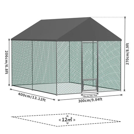 Hutch green chicken coop, 300x400x270cm.