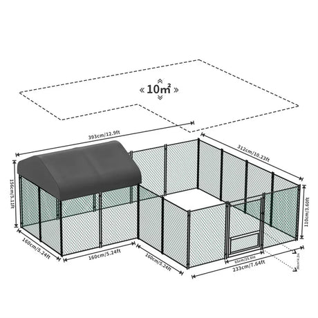 Hutch green chicken coop, 300x400x270cm.
