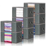 Large Grey Quilt Storage Bags 60x40x35cm - 2-Pack Non-Woven Fabric Organiser with Zipper