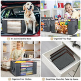 Large Grey Quilt Storage Bags 60x40x35cm - 2-Pack Non-Woven Fabric Organiser with Zipper