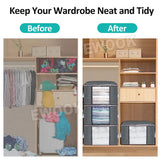 Large Grey Quilt Storage Bags 60x40x35cm - 2-Pack Non-Woven Fabric Organiser with Zipper