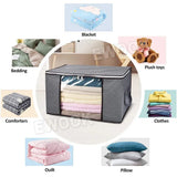Large Grey Quilt Storage Bags - 6 Pack, 60x40x35cm, Breathable Non-Woven Fabric