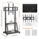 Adjustable Heavy Duty Mobile TV Cart Stand