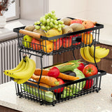 2-Tier Metal Fruit Vegetable Storage Basket.