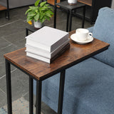 C-Shaped Sofa Side End Table Metal Frame Laptop Tray - All Family