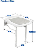 Wall-Mount Foldable Shower Chair, Adjustable, Non-Slip Feet