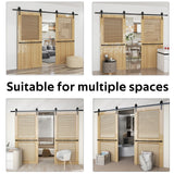 Sliding Barn Door Hardware Kit Heavy Duty Rust Resistant 4M