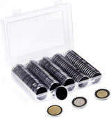 100pcs 46mm Clear Plastic Coin Holder Capsules Storage Box