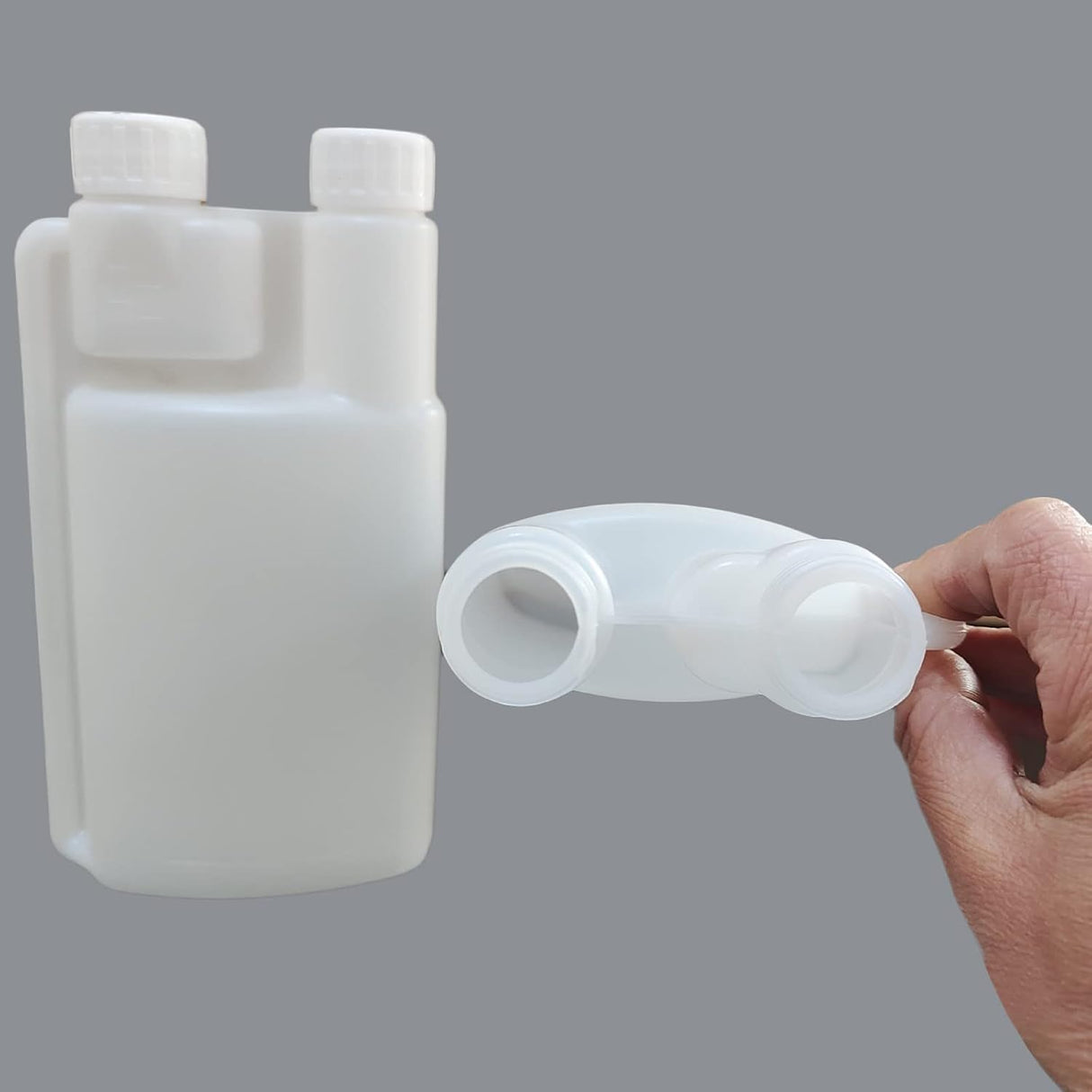 10-Pack 250ml Plastic Twin Chamber Bottles, Tamper Evident Cap