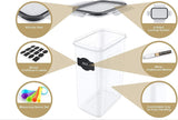 7 Pieces Plastic BPA Free Food Storage Containers for Kitchen (Black)