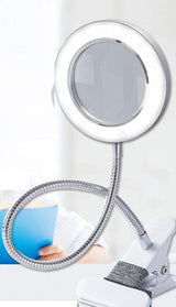 Lighting LED 8X Magnifying Lamp with Metal Clamp 360&deg; Flexible Gooseneck and USB Plug Design for Tattoo, Manicure and Reading