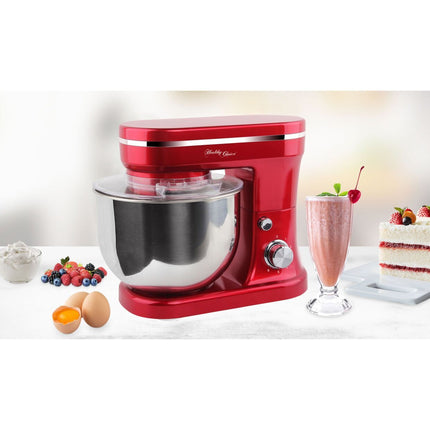 1200W Mix Master 5L Kitchen Stand (Red) w/ Bowl/ Whisk/ Beater