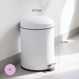 6L Compact Pedal Bin with Stainless Steel and Plastic Construction