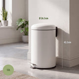 12L Pedal Bin with Stainless Steel and Plastic Construction