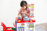 Children's Home Supermarket w/ Toy Cash Register, Trolly, Fruit & More