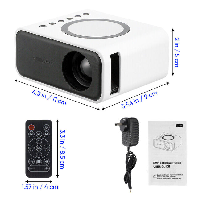 Mini Portable Smart Projector HD 1080P Android WIFI Bluetooth Home Theater NEW