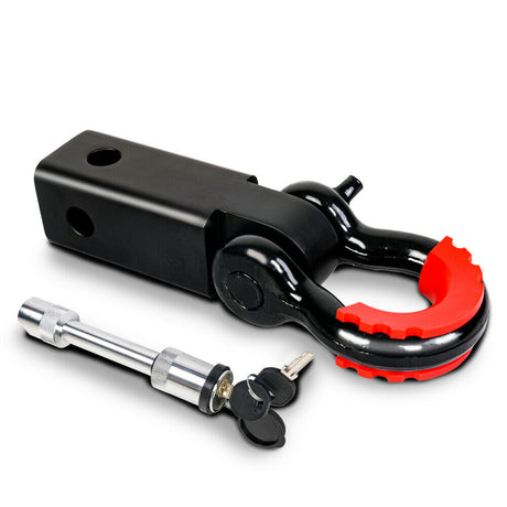 X-BULL Hitch Receiver 5T Recovery Receiver with Bow Shackle Tow Bar Off Road 4WD.