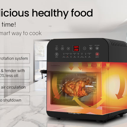 EUROCHEF 16L Air Fryer Electric Digital Airfryer Rotisserie Dry Large Big Cooker