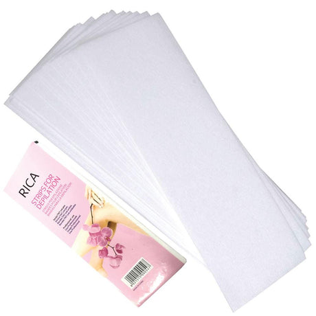100x Pre-Cut Strips Pack 70gsm Non Woven Disposable Cut Waxing Papers.