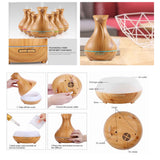 Essential Oil Aroma Diffuser Tulip Light Wood  -Ultrasonic Mist Humidifier