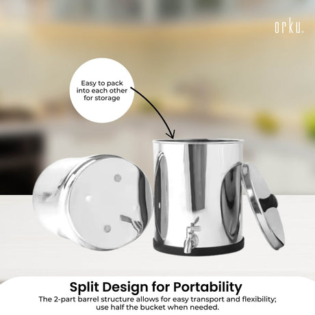 Stainless steel water filter, 8.5L, eco friendly.