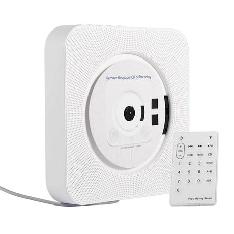 White radio, operated by remote control.