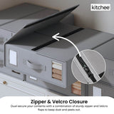 4x Kitchee Foldable Bed Sheet Storage Box – Linen & Closet Organiser Grey