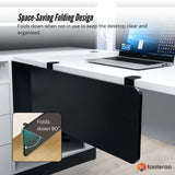 Tooleroo Folding Tray Desk Extender - Clamp-On Table Extension Shelf Black