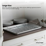 Kitchee 40.5x30.5cm Oven Baking Tray + Cooling Rack 4 Piece Stainless Steel Set