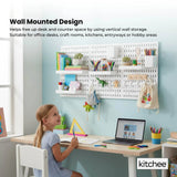 Kitchee Pegboard Wall Organiser Storage Kit 18 Hook and Basket Accessories White