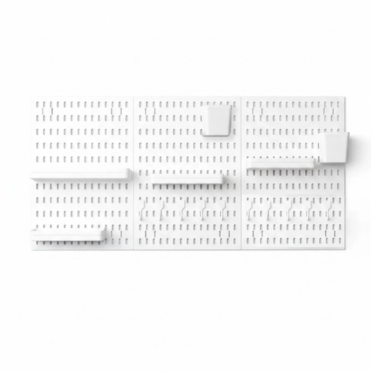 Kitchee Pegboard Wall Organiser Storage Kit 18 Hook and Basket Accessories White