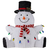 Christabelle 82cm Sitting Snowman Christmas Display with Lights