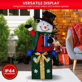 Christabelle 85cm Christmas Snowman On Presents Display with Lights