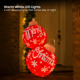 Christabelle Oversized Christmas Bauble Display Warm White Led Lights Glitter