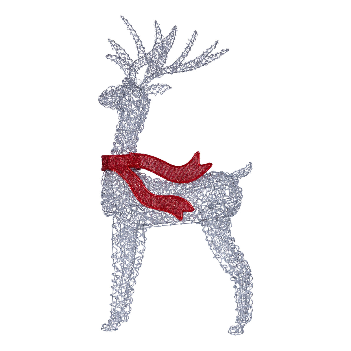 Christabelle 150cm Christmas Reindeer Display Led Lights Red Bow Aluminium Frame