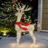 Christabelle 150cm Christmas Reindeer Display Led Lights Red Bow Aluminium Frame