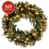 Christabelle 76cm Christmas Wreath Battery-operated Warm White Lights Xmas Decor